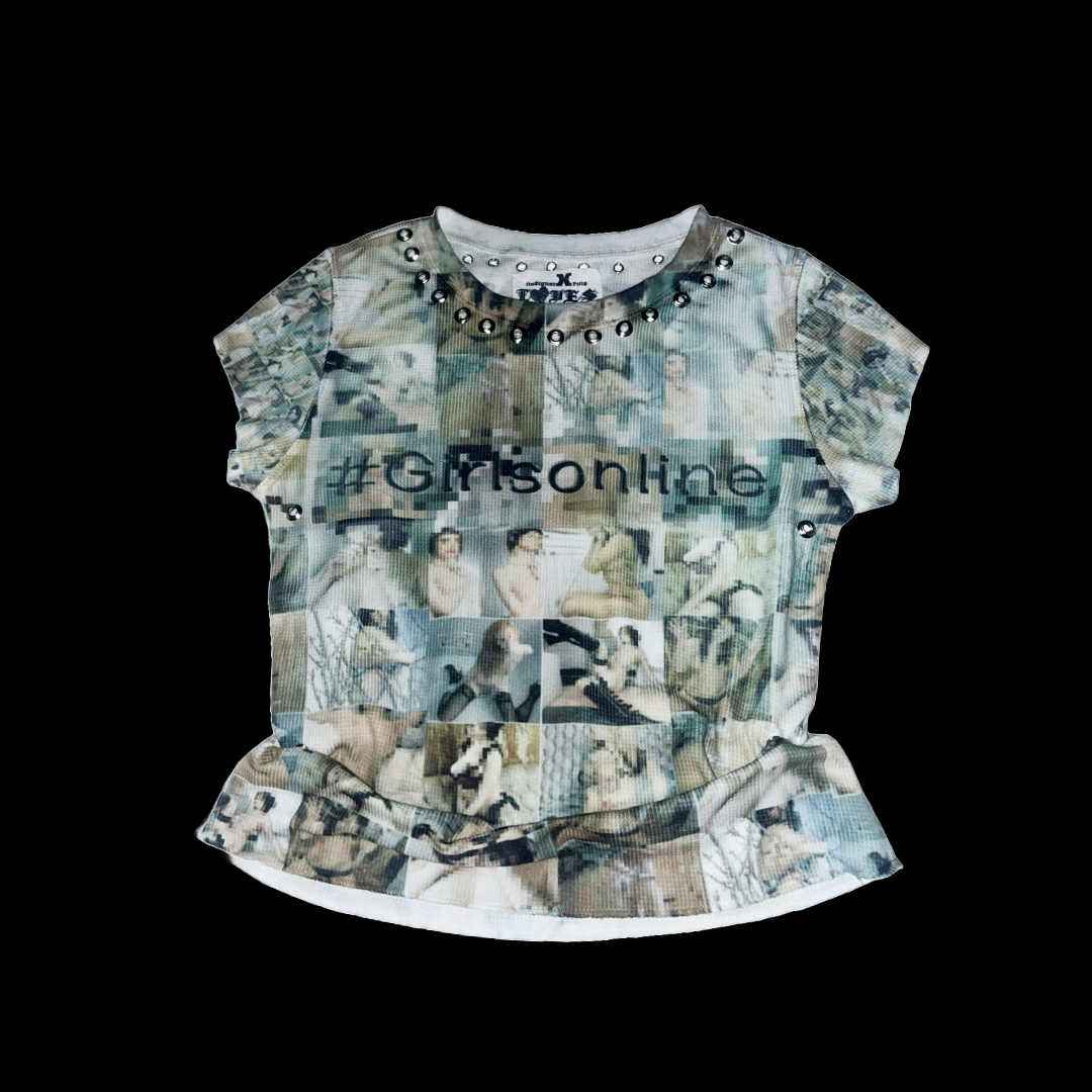 #GIRLSONLINE metal adorned short sleeve tee