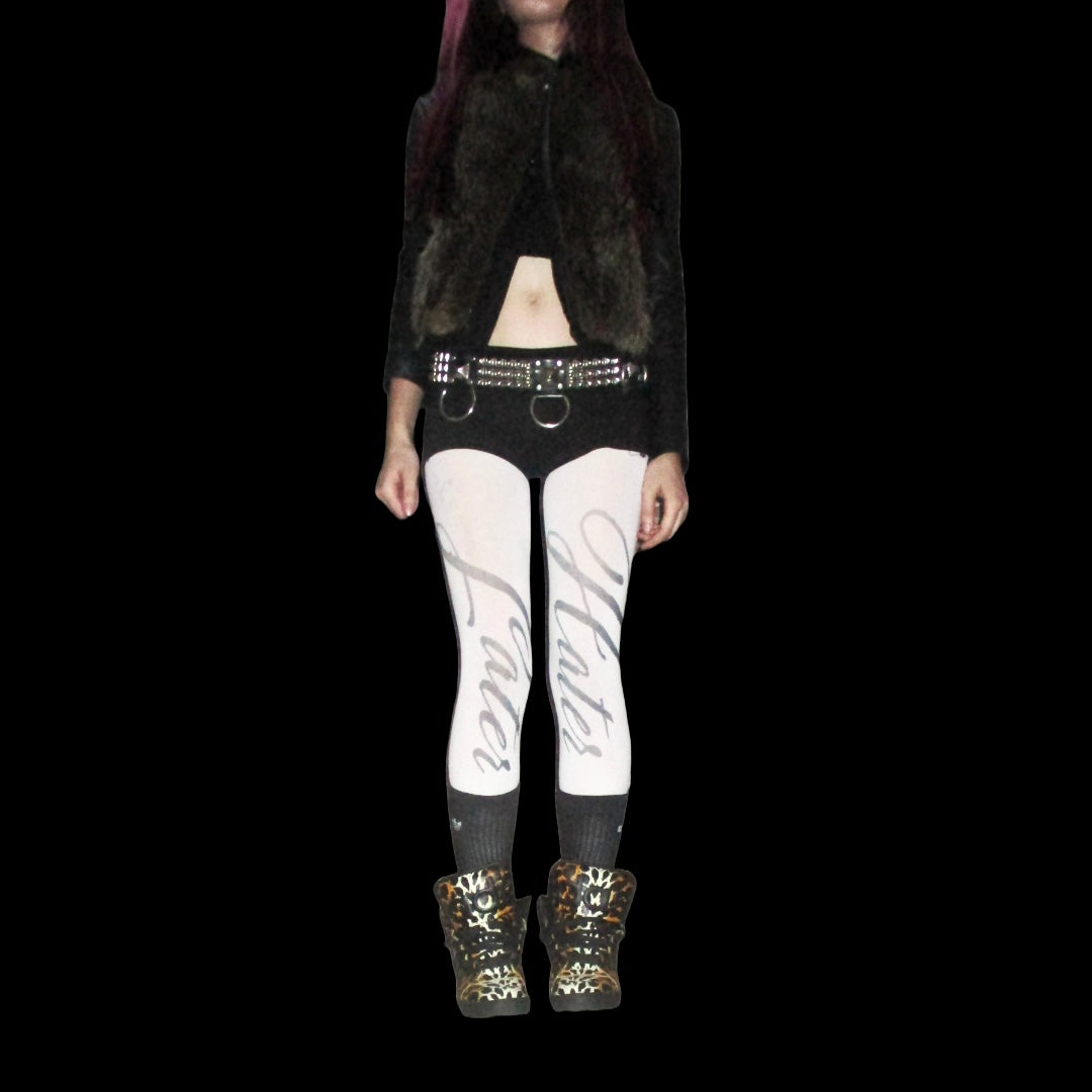 LATER HATER tights (white)