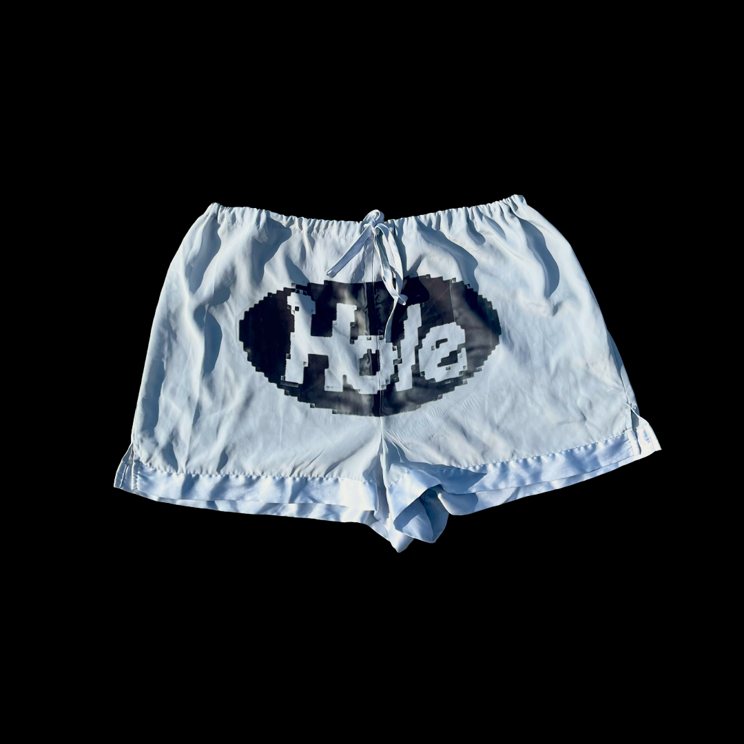 “HOLE” printed shorts
